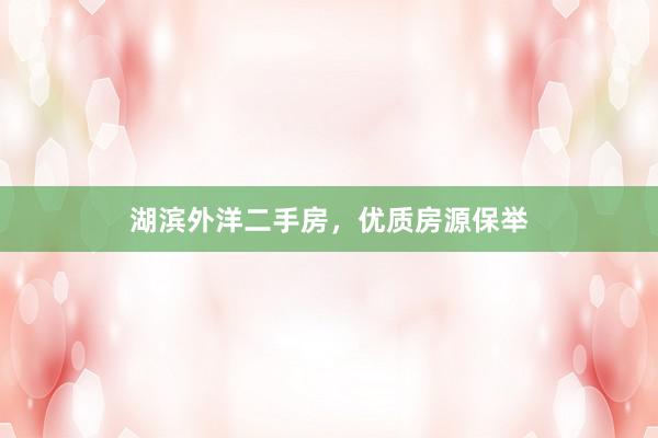 湖滨外洋二手房，优质房源保举